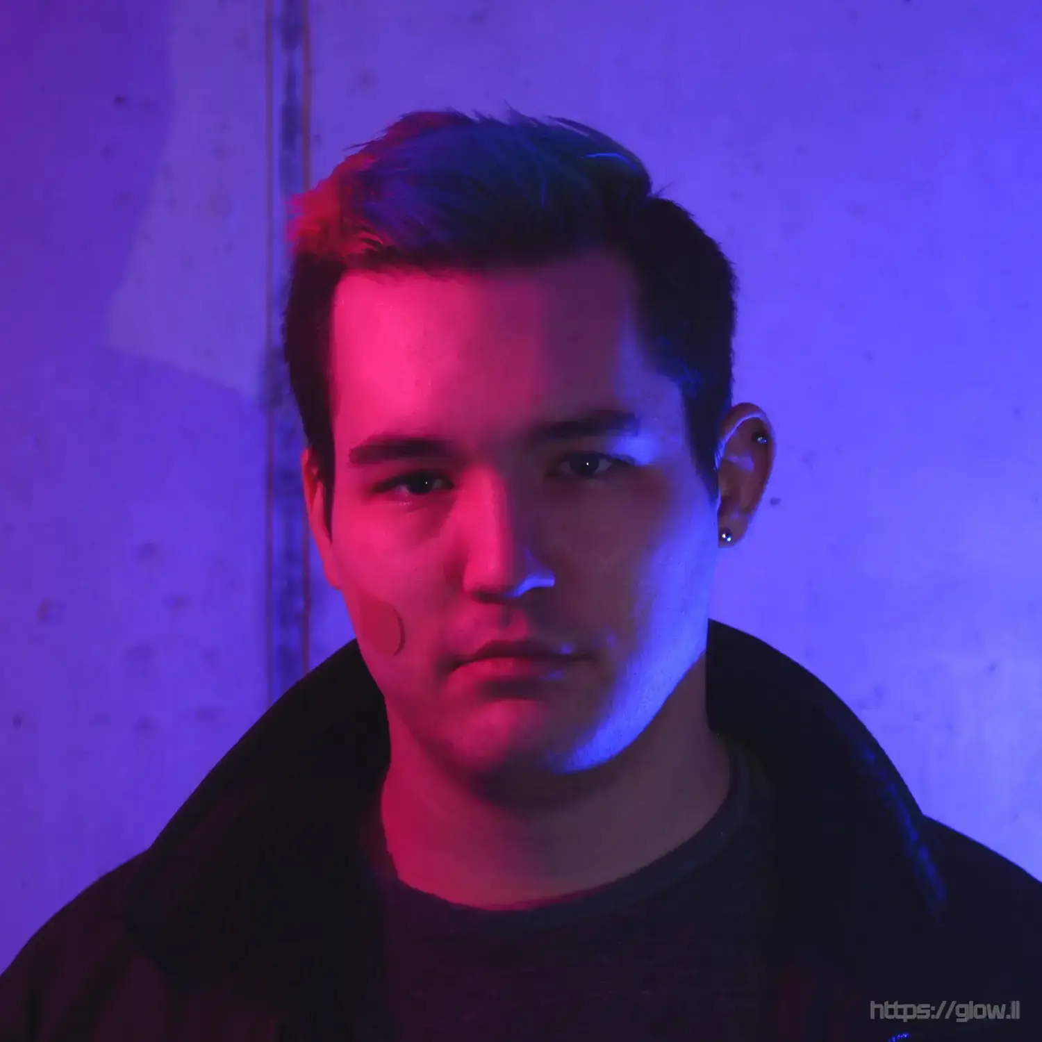Photo of me with cyan and magenta lighting